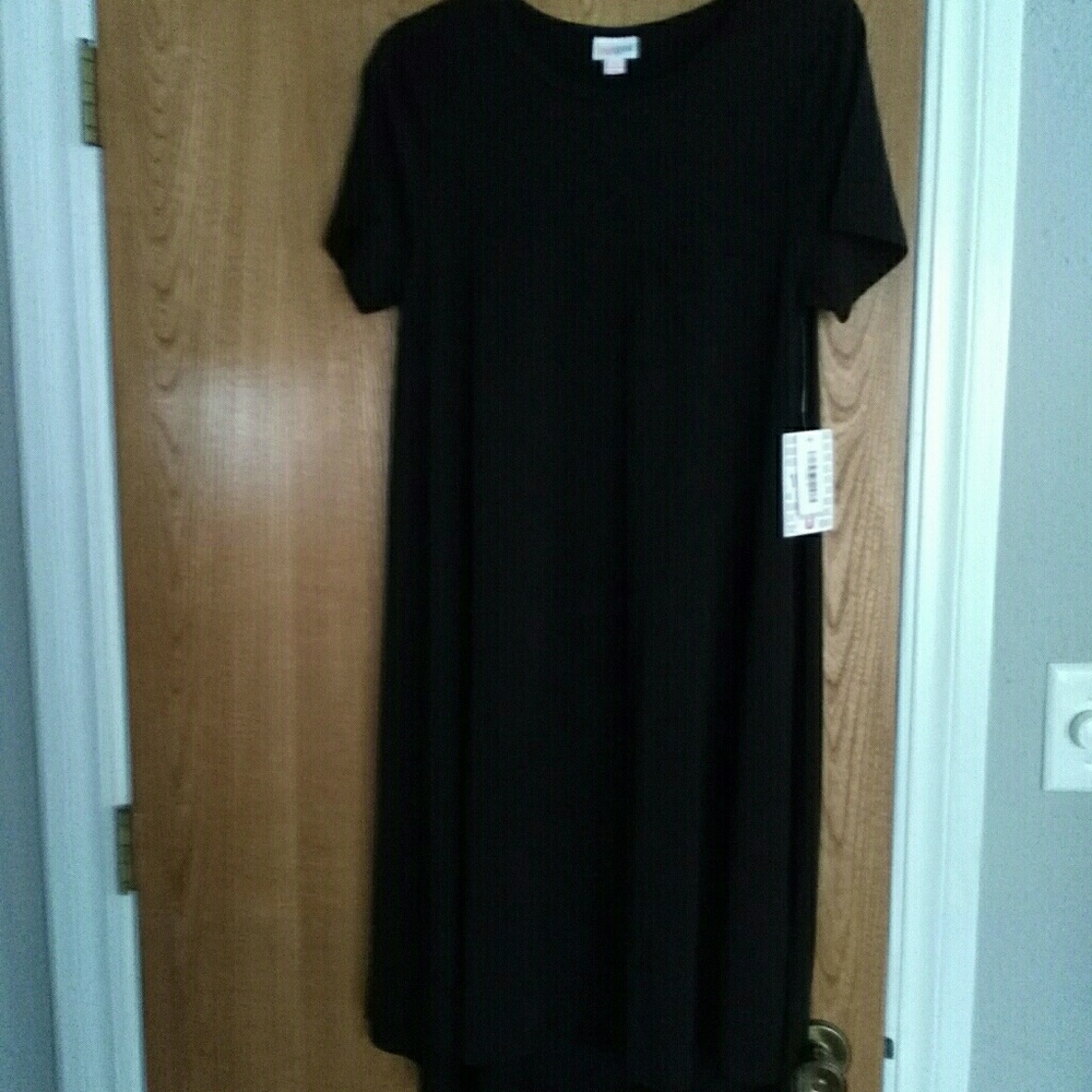 LuLaRoe Solid Black Carly Dress S